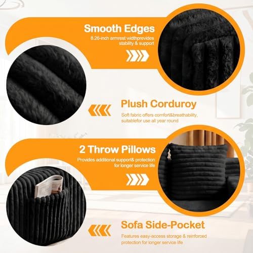 Erament Boneless Loveseat Convertible Sofa Bed, Folding Floor Futon Sleeper - Image 5