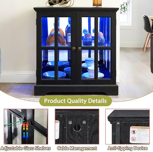 30" Glass Curio Display Storage Cabinet - Image 3