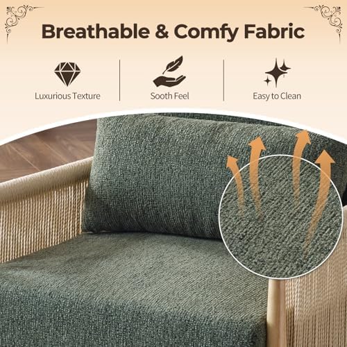 Karl home Cozy Accent Chair Braid Arms - Image 3