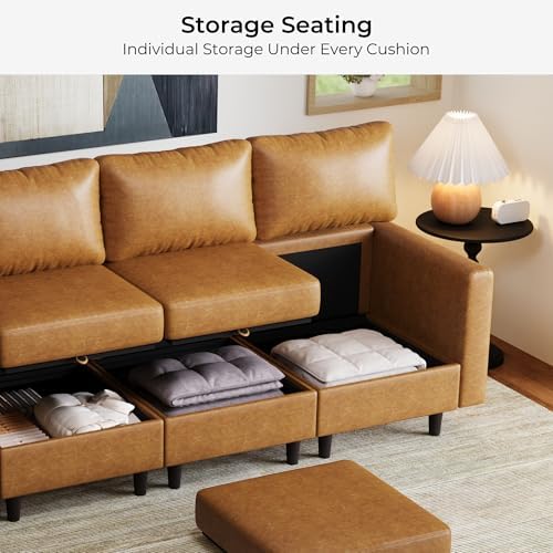 ABCASA Faux Leather Modular Sectional Sofa - Image 5