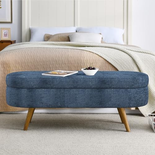43.5" Ottoman with Storage, Storage Ottoman Bench with Safety Hinge, Bed End - Image 4