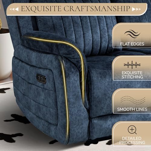 Power Reclining Sofa with Zero Gravity, Electric Reclining Couch with - Image 7