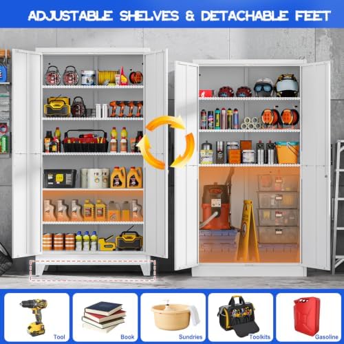 GAIOUS 79" Tall Metal Pantry Storage Cabinet - Image 4