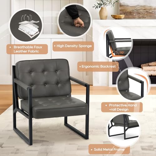 COLAMY Accent Chairs Set of 2, Modern Accent Arm Chairs - Image 4