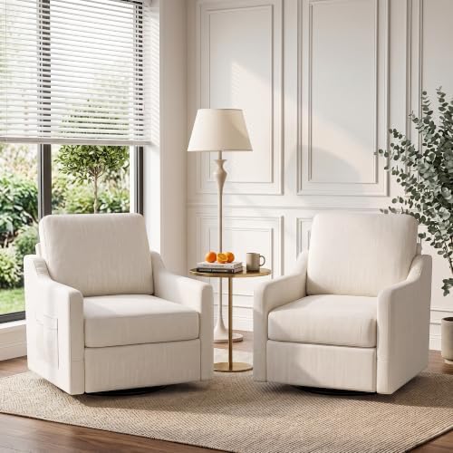 360° Swivel Accent Chair with High Back & Lumbar Support, Deep Seat by LegacyAmerhomeDirect