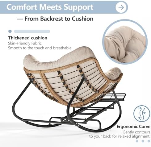 SWITTE Papasan Rocking Chair - Image 6