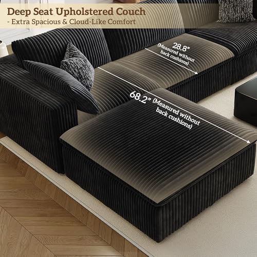 78.8" Cloud Couch Modular Sectional Sofa, Boneless Loveseat Deep Seat Couch - Image 6