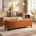 51 Inch Faux Leather Upholstered Ottoman by DECODEVILLE