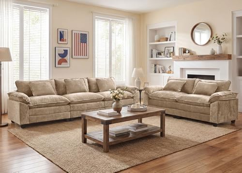 Oprisen 2 Pieces Cloud Couch Set, Upholstered Comfy Modular Sectional Sofa Deep - Image 2