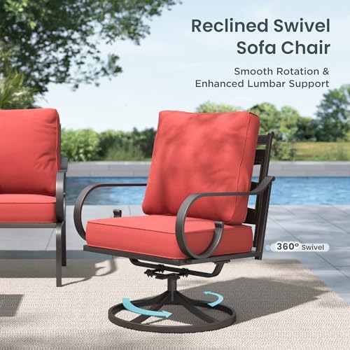 PHI VILLA 7 Seat Metal Patio Furniture Set - Image 2