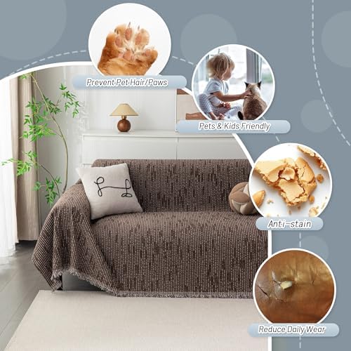 MYSKY HOME Couch Covers for 2 Cushion Couch Sofa, Chenille L Shape Sectional - Image 3