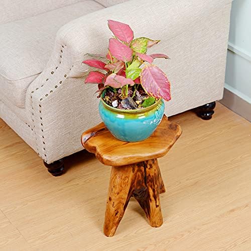 Brefhome 14.5" Tall Cedar Tree Stump Stool, Natural Wood Stump Side Table - Image 2