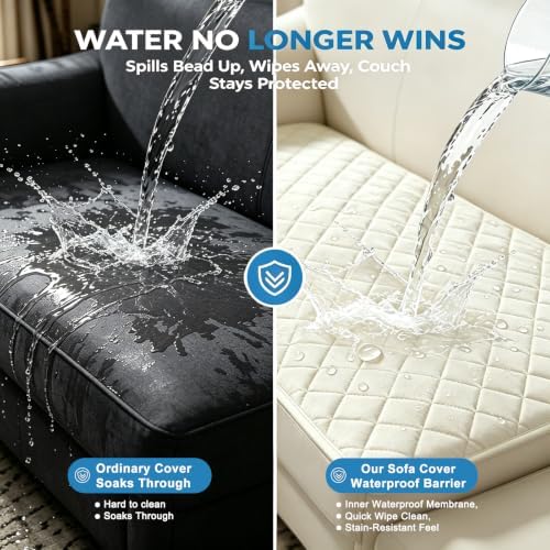 ALIECOM Pet Couch Covers for Sofa Waterproof Plush Dog Sofa Cover Washable - Image 2