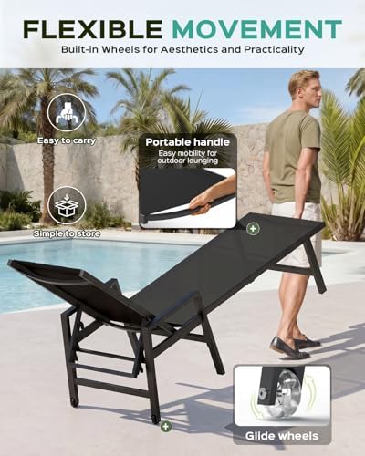 Vexwalx Patio Chaise Lounge Chair Outdoor - Image 4