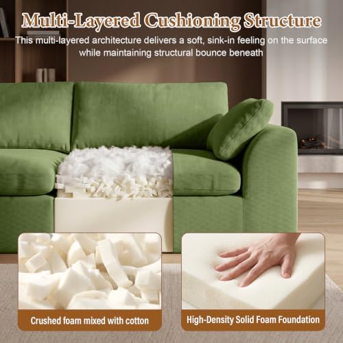 Cloud Boneless Loveseat Sofa, Modern Chenille Cloud Couch, Convertible Deep - Image 4