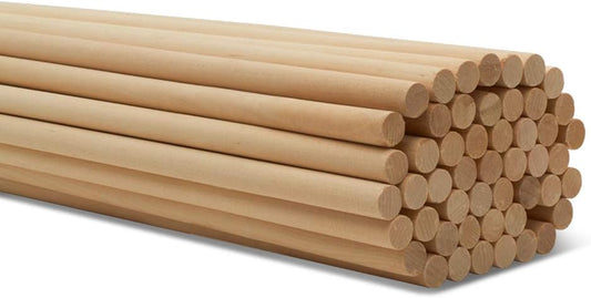 Dowel Rods Wood Sticks Wooden Dowel Rods - 1/2 x 60 Inch Unfinished Hardwood Sticks - for Crafts and DIYers - 2 Pieces by Woodpeckers
