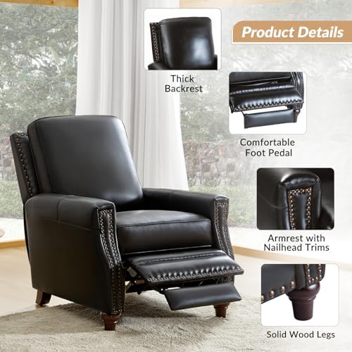 HULALA HOME Genuine Leather Manual Recliner - Image 4