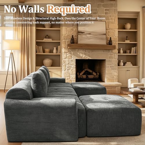 37" Oversized Boneless Couch, Comfort Cloud Sectional Couches - Image 3