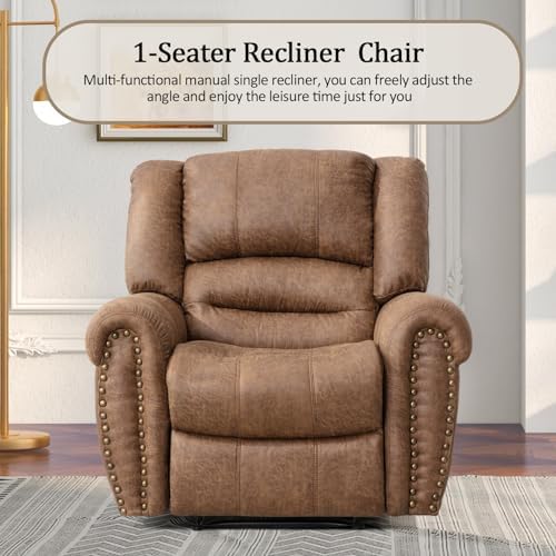 CANMOV Manual Reclining Sofa Set, Faux Leather Manual Recliner Sofa and - Image 6