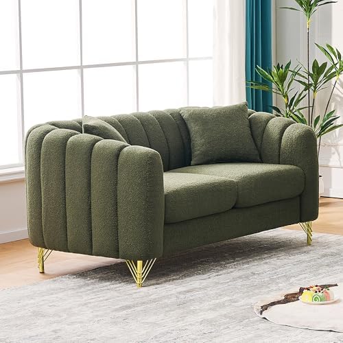 61.5" Oversized Modern Loveseat Sofa, Teddy Tufted Couch - Image 6