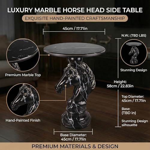 Modern Black-Striped Horse Sculpture Table - Image 2