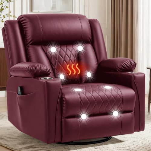 Korser Oversized Recliner Chair, 360° Swivel Rocker Recliner by KORSER
