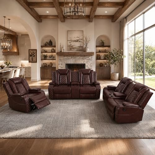 3-Piece Leather Power Recliner Sofa Set by ELDANISPOWERRECLINERSOFA