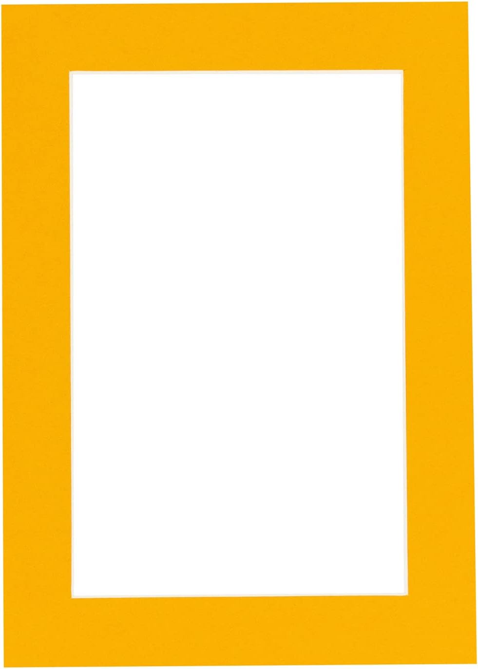 Pack of Ten Acid Free 8x10 Mats Bevel Cut for 6x8 Photos - Golden Orange Precut Matboards With Backing Boards and Self Seal Photo Mat Bags For Pictures, Photos, Framing - 4-ply Thickness