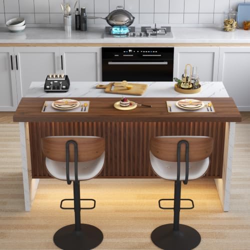 Gyfimoie 63" Large Imitation Marble Bar Table, Island Table - Image 5