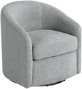 OSP Home Furnishings Bella Coastal Upholstered Barrel Swivel Chair, Dove Grey by OSPHomeFurnishings