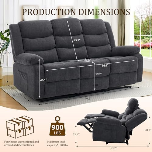Korser Recliner Sofa, Reclining Loveseat - Image 2