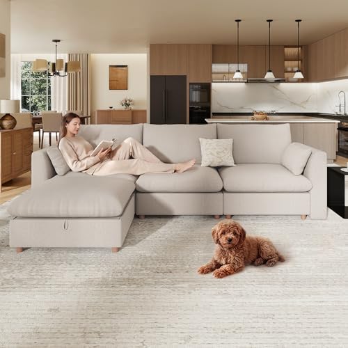 WorthFurni Oversized Modular Sectional Sofa, Comfty 4 Seat Modular Sofa - Image 6