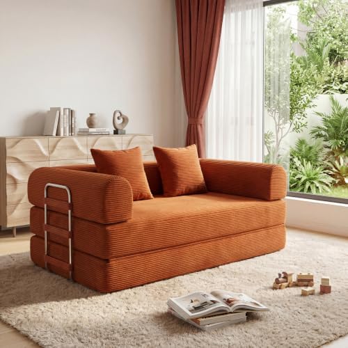 Futon Sofa Bed Modular Loveseat Sleeper Folding Pull Out Couch by HouseMila