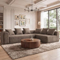 Claiks 106" Cloud Boneless Couch, L-Shaped Sectional Sofa, Light Grey by CLAIKS