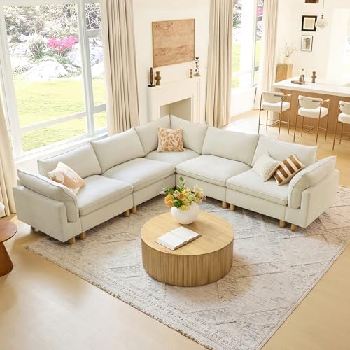 CHITA 118" Large Sectional Sofa, Modular Cloud Couch, 5 Seater by Unknown