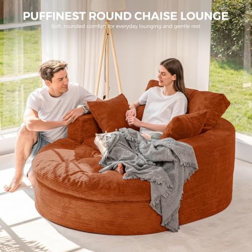 MAXYOYO Oversized Round Chaise Lounge Sofa, Boneless Chair - Image 3