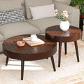 SUNBURY Coffee Table Set, Morden Round Coffee Table Set of 2, Livingroom Table by SUNBURY