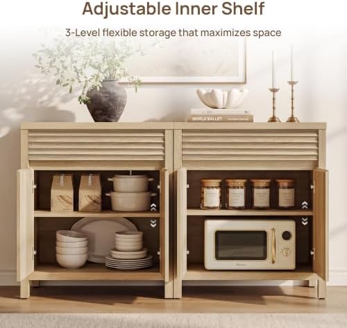 SICOTAS 87" Fluted Buffet Cabinet - Image 4