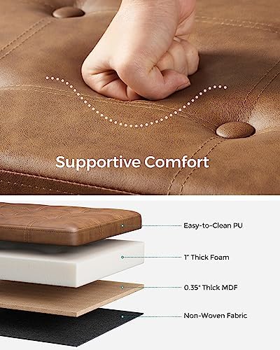 SONGMICS Storage Ottoman Bench, 43.3 Inches Folding Foot Rest Stool - Image 4