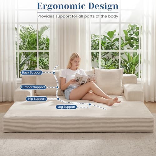 79" Convertible Sofa Bed, 2-in-1 Oversized Boneless Couch - Image 5