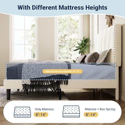 Allewie Full Size Velvet Platform Bed Frame - Image 6