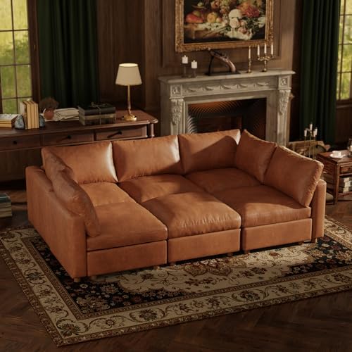 99'' Faux Leather Modular Sectional Sofa Bed Sleeper by Quenvo