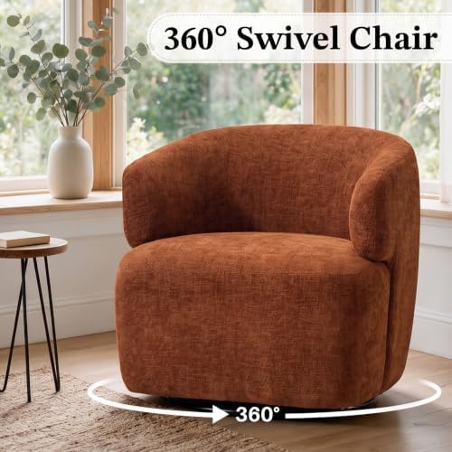 SOFTHION Swivel Accent Chair, Chenille Barrel Chair - Image 4