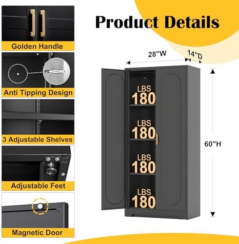 Steeloong 60"Metal Pantry Storage Cabinet - Image 3