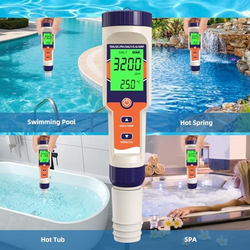 7-in-1 Hydrogen Water Tester, pH H2 TDS EC ORP Salt Temp Meter - Image 5