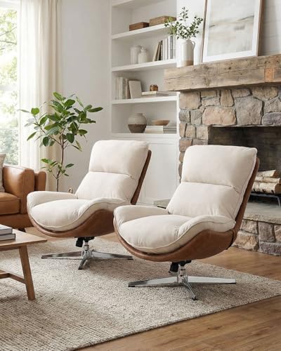 LukeAlon Linen Swivel Lounge Chair - Image 3