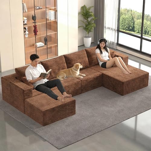 138" Modular Sectional Sofa, U-Shaped Cloud Couch - Image 3