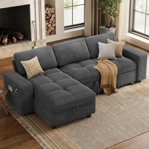 WEUP 81" Modular Sectional Sleeper Sofa Bed, L-Shaped Couch Bed - Image 2