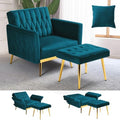 Velvet Accent Chair w/Ottoman & Adjustable Backrest by ACMEASE