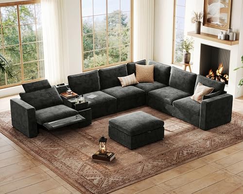 170" Modular Power Reclining Sectional 7 Seater Couch by BEDEEP